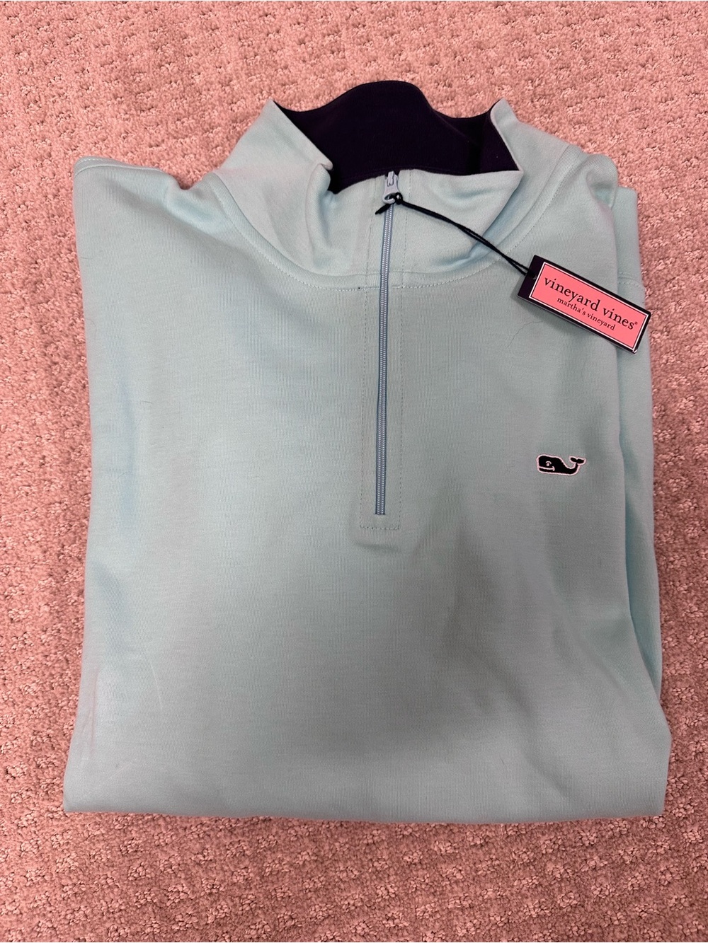 NWT Vineyard Vines men’s jersey 1/4 zip in Pool side.